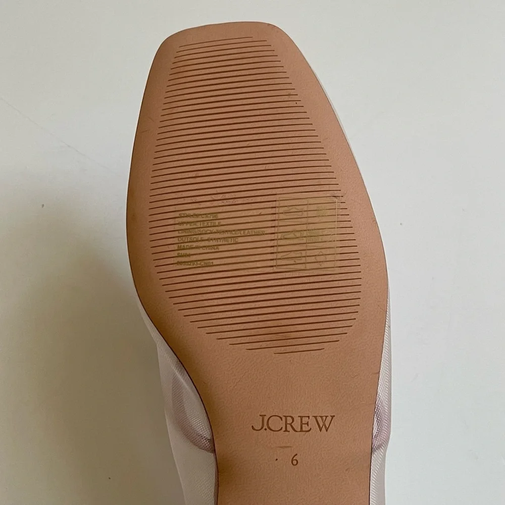 J. Crew Pink Mesh Ballet Flats with Bow